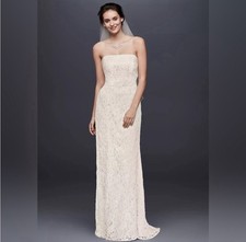 Galina Signature Ivory Strapless Wedding Dress Size 8 picture