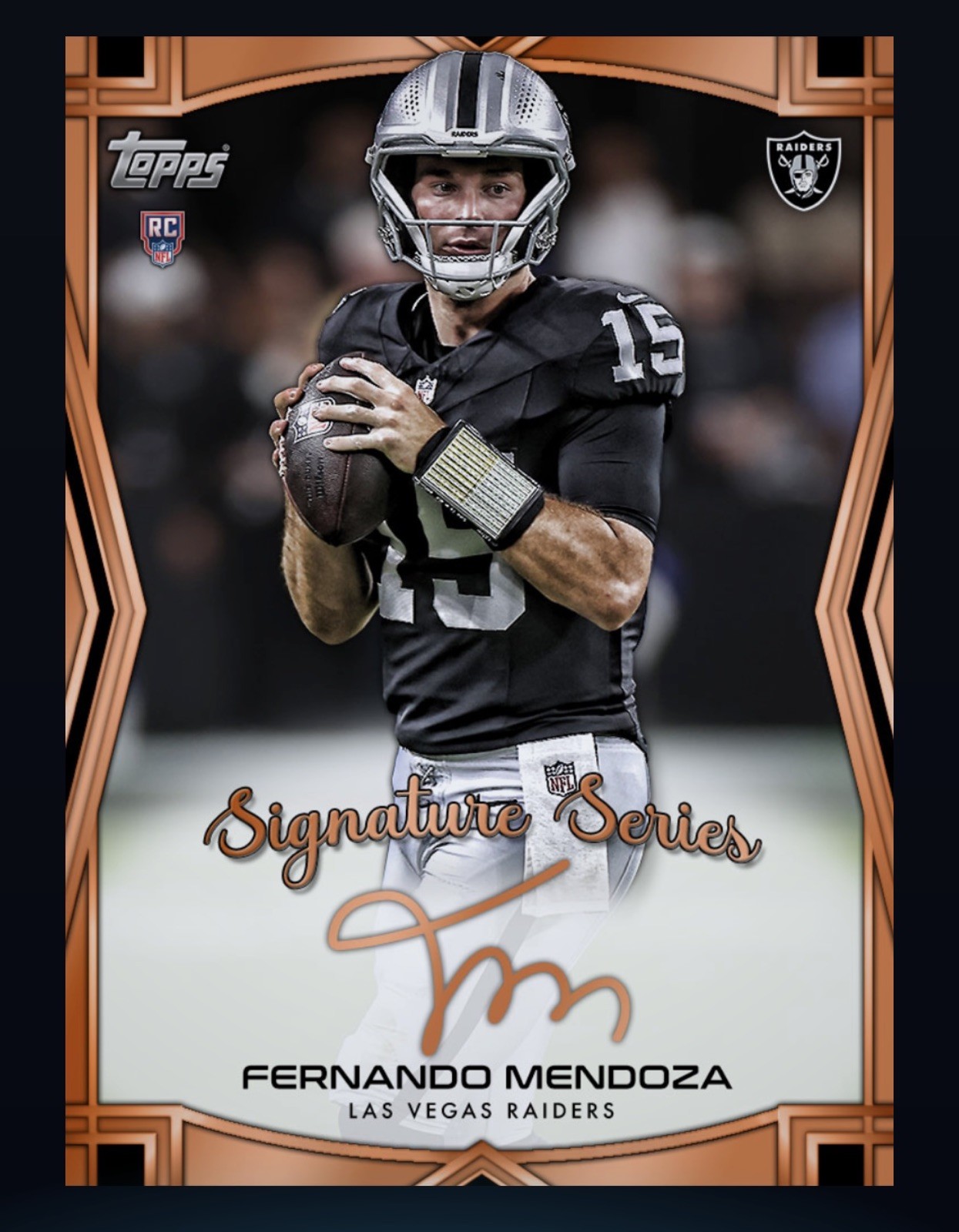 Topps NFL Collect 2026 Fernando Mendoza RC Bronze Signature Series RARE 