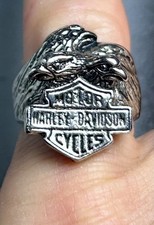 Harley Davidson Original Eagle/Shield Biker Ring Prominent Hells Angel Size 8 picture