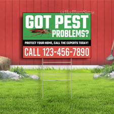 Pest Control Services Indoor Outdoor Yard Sign with metal stakes picture