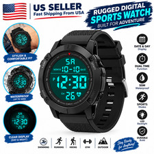 Waterproof Digital Sports Watch Military Tactical LED Wristwatch Men USA Stock picture