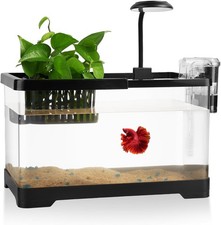 1.8 Gallon Beta Fish Tank Aquariums Kits Clear Small Fish Bowl Starter Kit picture