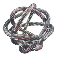 Italian Venetian Studio Artisan Hand Crafted Glass Knot Sculpture Large Knot VTG picture