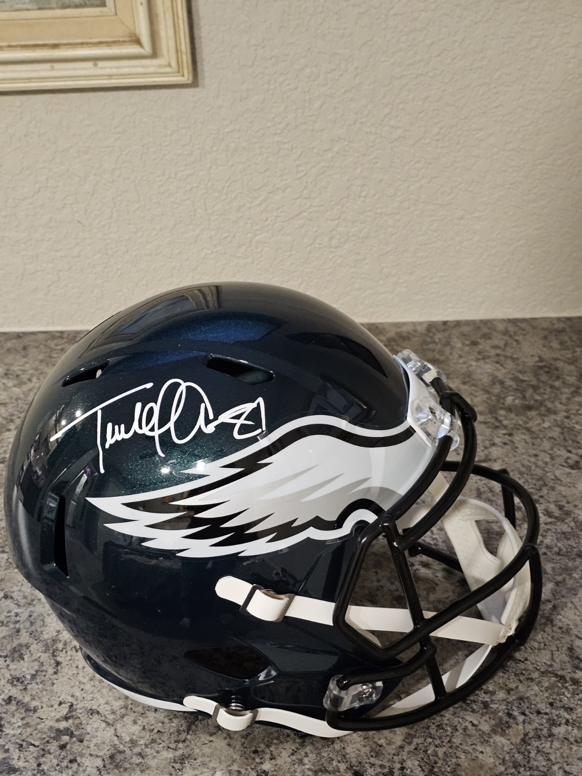 Terrell Owens Signed Full Size NFL Replica Helmet Philadelphia Eagles SWAU COA Terrell Owens Signed Full Size NFL Replica Helmet Philadelphia Eagles SWAU COA