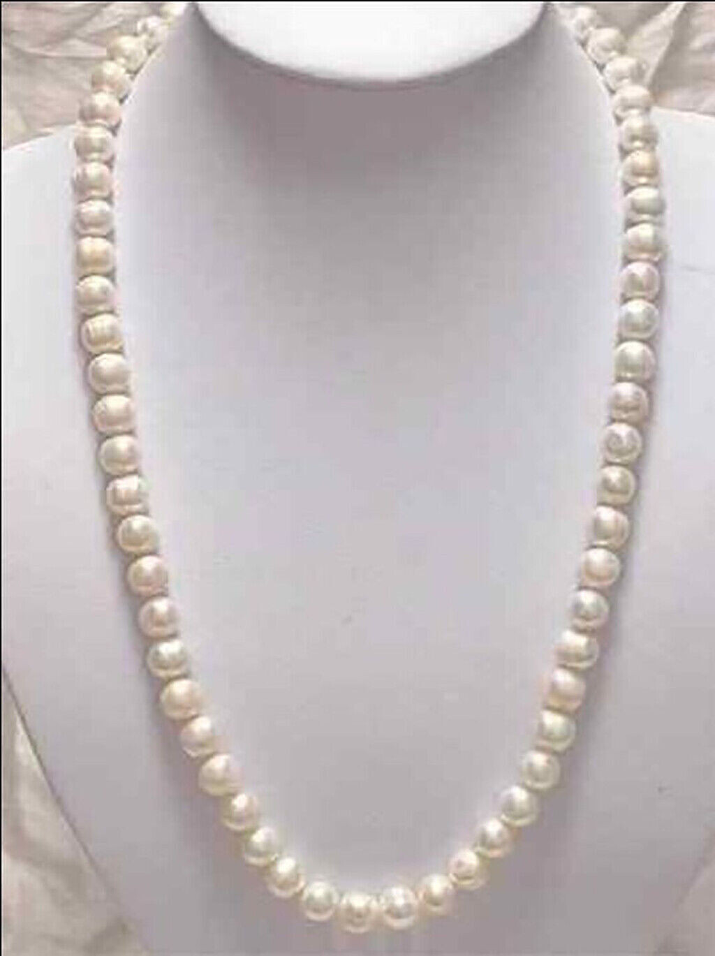 Genuine Natural White Akoya Cultured Pearl Necklace 14-50'' 6-7/7-8/8-9/9-10mm Genuine Natural White Akoya Cultured Pearl Necklace 14-50'' 6-7/7-8/8-9/9-10mm