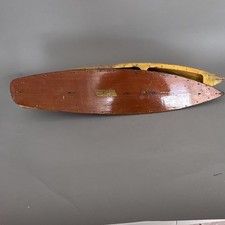 Antique Wood Sailboat Hull Made by Seaworthy Boats In Boston Plus Sail￼26x6x8 picture