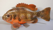 Vintage Carved Wood Bluegill / SunFish Spearing Decoy by Larry Lange. 8 1/4" picture