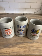 3 Vintage Stoneware W. German Beer mugs/steins, .05 Liter, Excellent Conditon picture