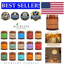 Indoor Wickless Candles - Autumn Glow Soy Wax Jar Candle, Non-Toxic & Smokeless picture