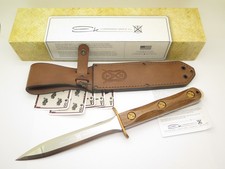 Ka-Bar EK-13 Cammando Knife Co. USA Walnut Wood Handle Fixed Blade Dagger Knife picture