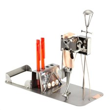 Steelman24 Metal Electrician Figurine – Handmade Desk Organizer & Office Decor picture