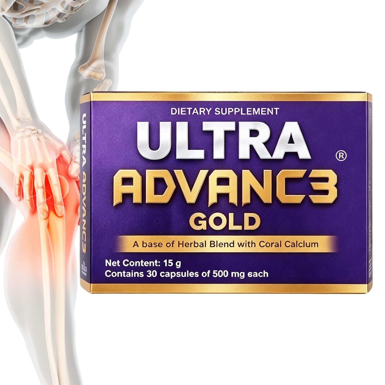 Ultra Advance3 Gold PainRelief Joint SupportAllinOne 500mg Supplement 30Capsules Ultra Advance3 Gold PainRelief Joint SupportAllinOne 500mg Supplement 30Capsules