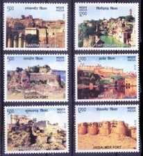 India 2018 MNH 6v, Hill Forts of Rajasthan, Tourism, Architecture   [F1] picture