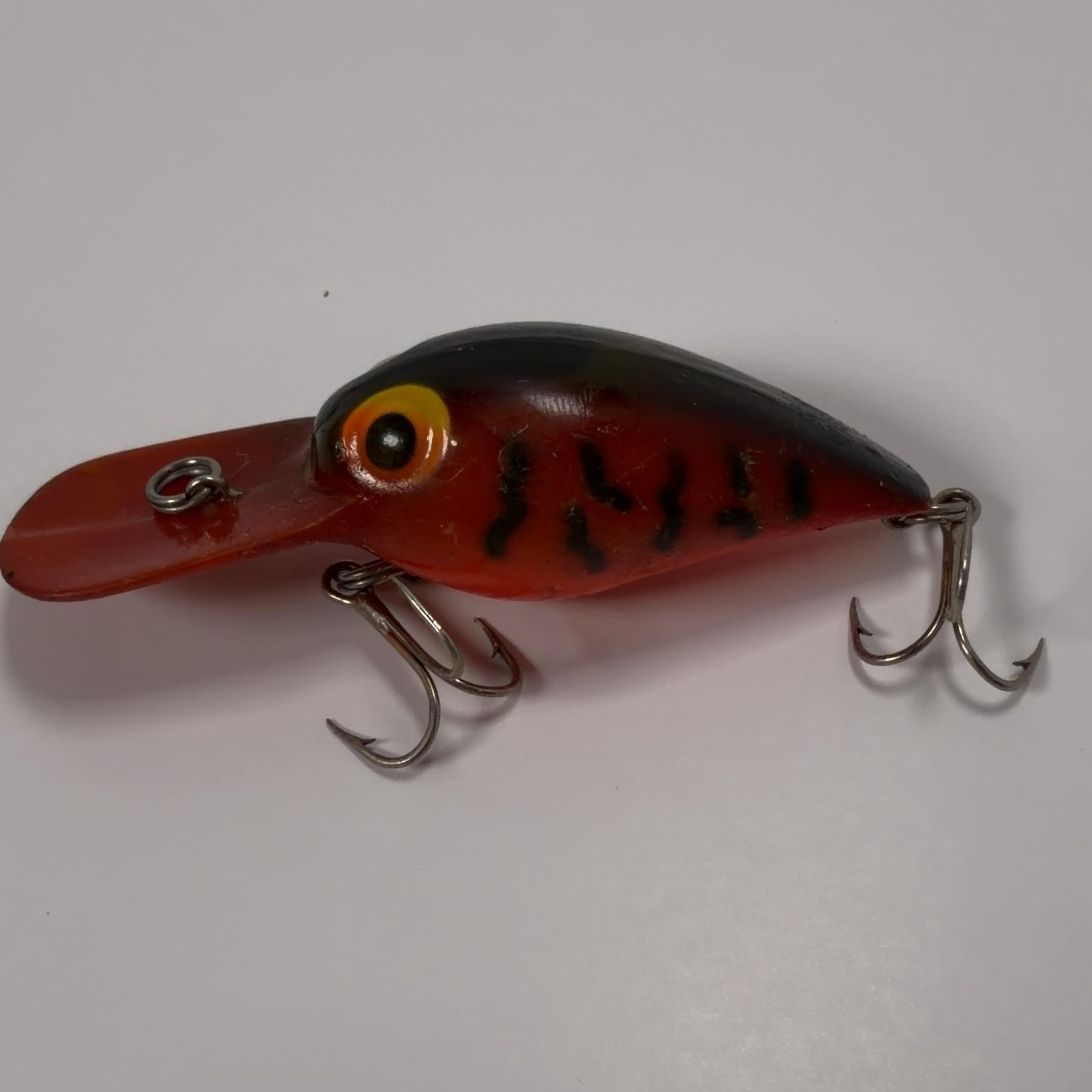 Stewart Vintage Red & Black Fishing Lure with Treble Hooks, Collectible Fishing Stewart Vintage Red & Black Fishing Lure with Treble Hooks, Collectible Fishing