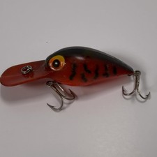 Stewart Vintage Red & Black Fishing Lure with Treble Hooks, Collectible Fishing picture