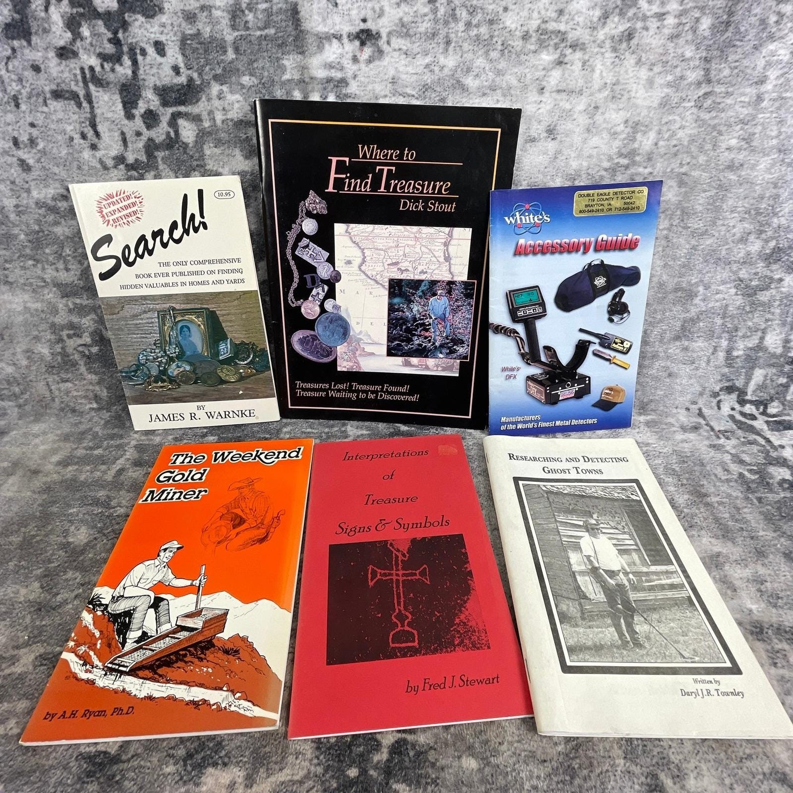 Treasure Hunting Book Lot 6 Metal Detecting Gold Mining Ghost Towns Dick Stout