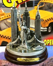 SILVER PEWTER New York City Skyline 3-D Model 4 1/2" High New York Souvenirs NYC picture