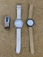 Dkny Guess Watches Bundle Wristband White Leather Metallic Bracelet Stainless picture