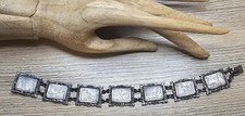 CAMEXCO 800 Silver Mother of Pearl Roman 7 Days of the Week Panel Bracelet 7.25" picture