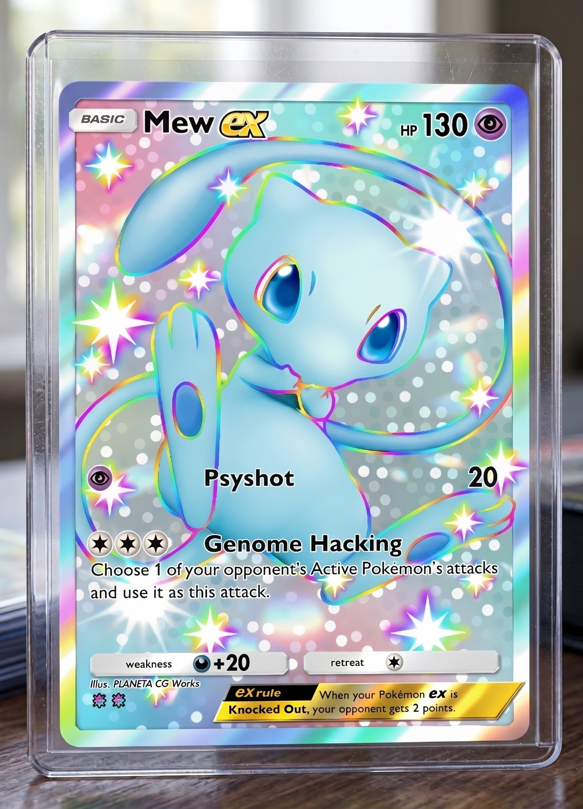 Shiny Mew Ex Holographic Custom Art Card - Collectible Token Foil Shiny Mew Ex Holographic Custom Art Card - Collectible Token Foil