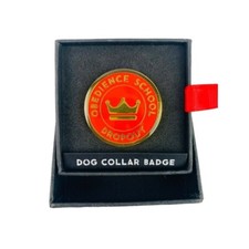 "Obedience School Dropout" 1.25" Dog Collar Badge New Pets Easy Tiger picture