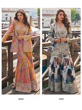 Indo western dress INDIAN PARTY WEAR INDIAN WOMEN ETHNIC DESIGNER  Mirror work picture