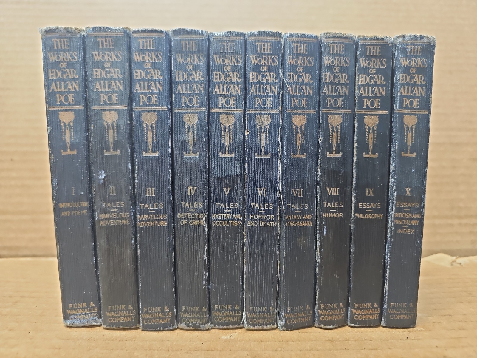 1904 The Works Of Edgar Allen Poe Complete 10 vol Set Funk & Wagnalls 1904 The Works Of Edgar Allen Poe Complete 10 vol Set Funk & Wagnalls