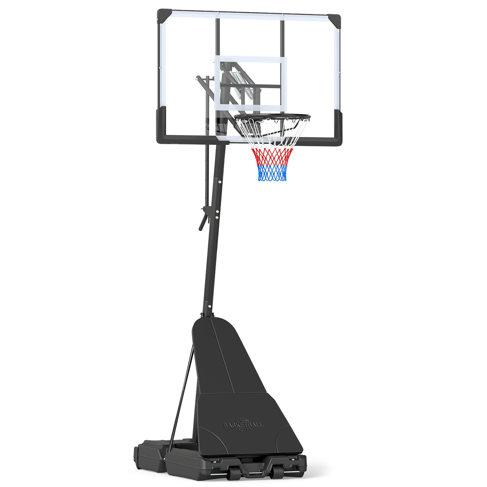 Portable Outdoor Basketball Hoop with 44 Inch Shatterproof Backboard for Adults