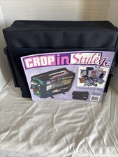 CROP IN STYLE JR. DARK Black SCRAPBOOKING CASE ORGANIZER SHOULDER STRAP TOTE BAG picture
