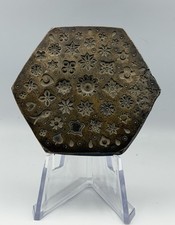 Rare Brass Jeweler’s Casting Mold Multi Pattern Goldsmith Tool Floral Geometric  picture