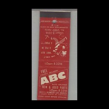 Matchbook Cover California ABC Auto Salvage Los Angeles, CA picture