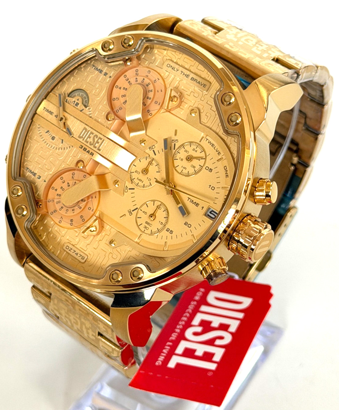 DIESEL DZ7479 Mr. Daddy 2.0 Chronograph Gold-Tone S/Steel Watch BNWT G/Box $425 DIESEL DZ7479 Mr. Daddy 2.0 Chronograph Gold-Tone S/Steel Watch BNWT G/Box $425