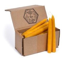 Dipped Taper Candles 100% Pure USA Beeswax Unscented 6" x 5/8" 6 Hour Burn Time picture