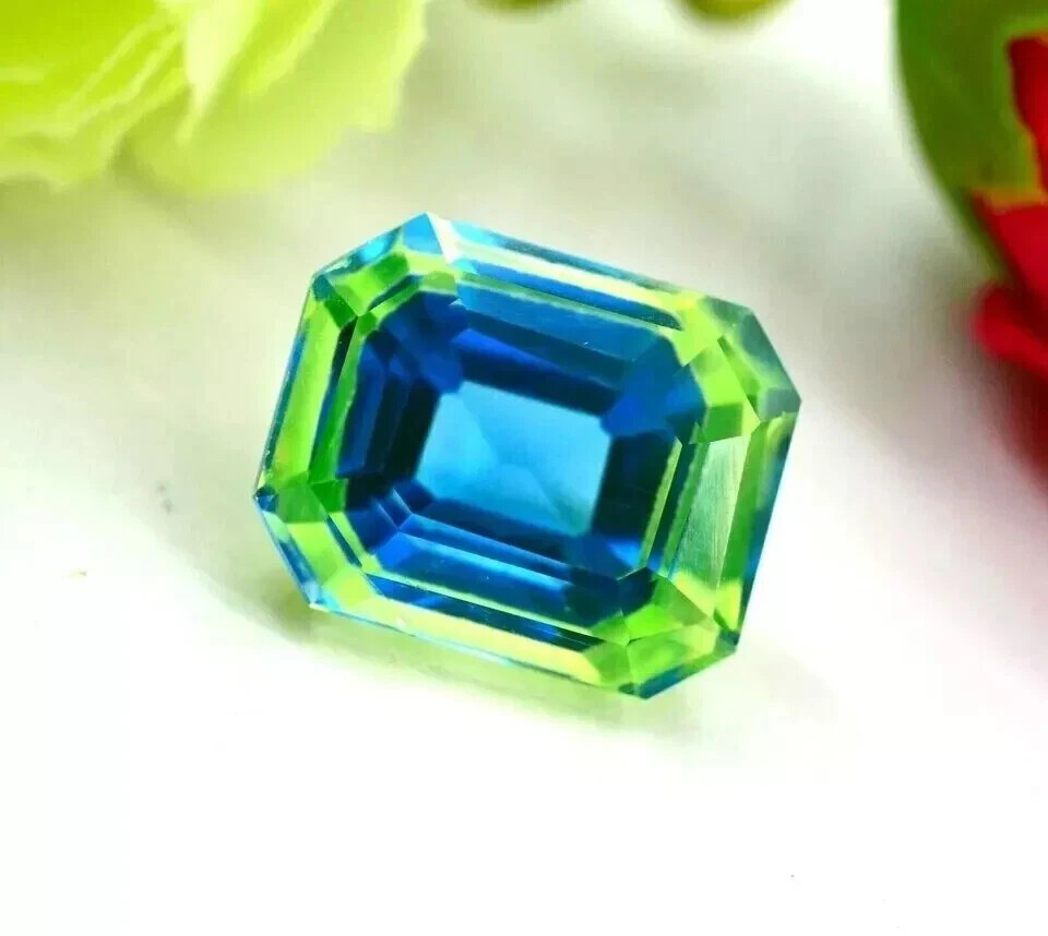 Natural Bi-Color Pitambari Sapphire Emerald 10-12CT Loose Certified Gemstone Natural Bi-Color Pitambari Sapphire Emerald 10-12CT Loose Certified Gemstone