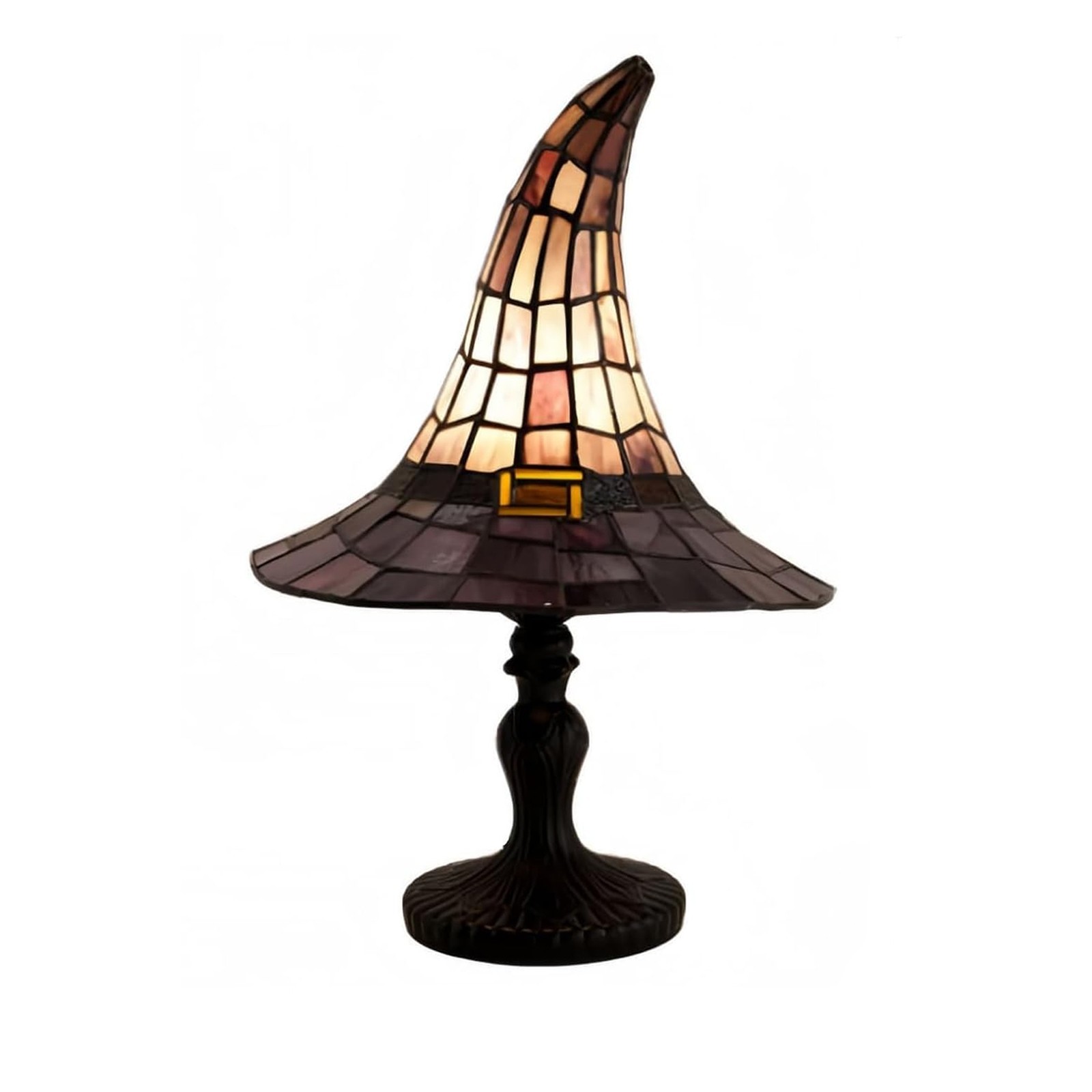 Stained Glass Witch Hat Lamp Retro Resin Table Light for Home Decor Stained Glass Witch Hat Lamp Retro Resin Table Light for Home Decor