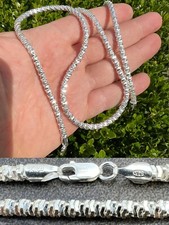 Real 925 Sterling Silver Diamond Cut Sparkle Ice Rope Chain Necklace 4mm 16-30" picture
