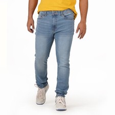 Men's Straight Slim Fit Flex Stretch Premium Washed Jeans Comfy Denim Pants picture