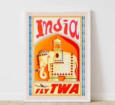 Vintage Travel India Delhi Travel Poster Print picture