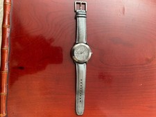 Womens Dkny Wrist Watch Crystal Face ( BLING! ) Metallic Gray Leather Band.. picture