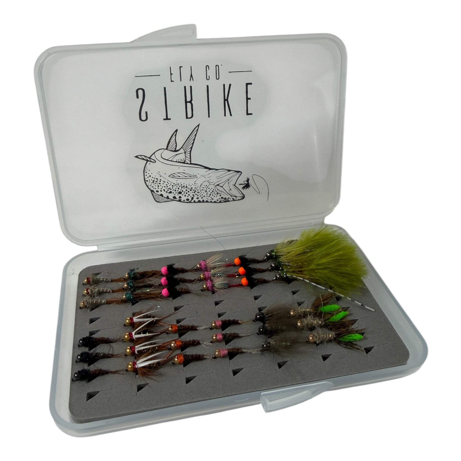36 Piece Tungsten Jig Nymph Assortment with Fly Box- Strike Fly Company 36 Piece Tungsten Jig Nymph Assortment with Fly Box- Strike Fly Company