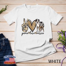 Peace, Love, Aussie, Australian Shepherd Dog, Pets, Animals Unisex T-shirt picture