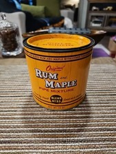 VINTAGE RUM AND MAPLE PIPE TOBACCO TIN : COLLECTIBLE ADVERTISING : ORIGINAL picture