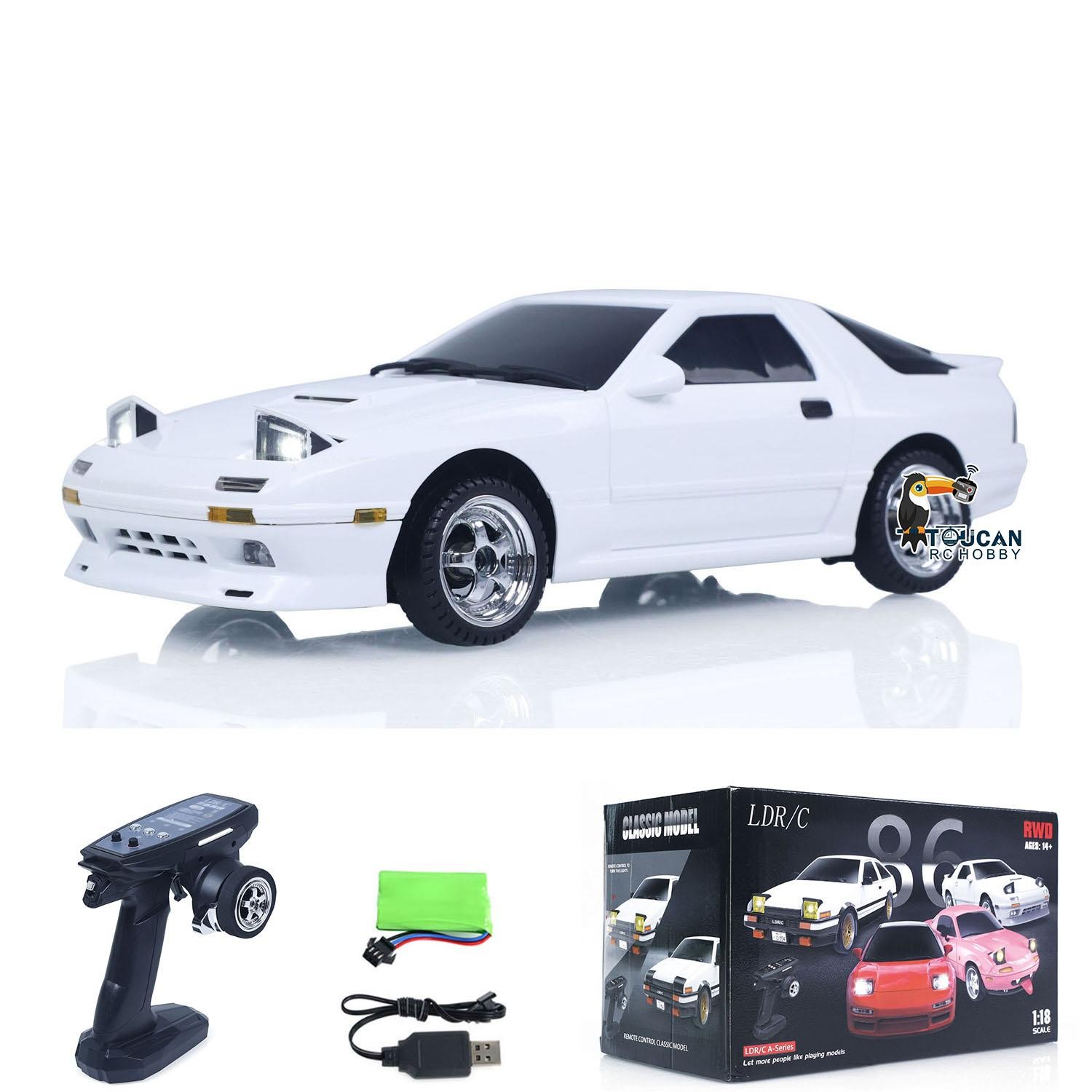 US Stock LDRC 1/18 RWD RX7 RC Racing Car Gyroscope Radio Control Drift Vehicles