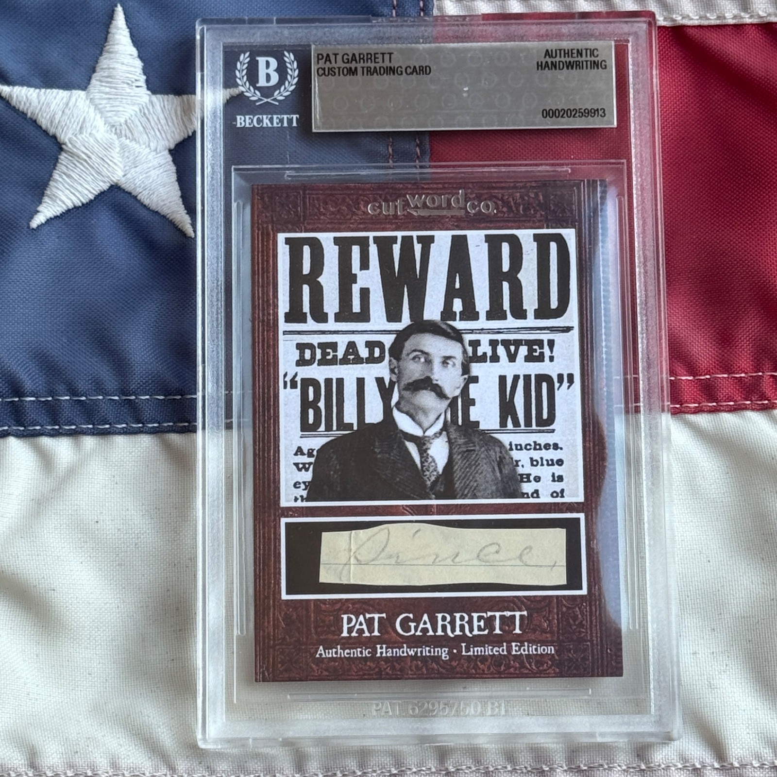 Pat Garrett BAS Handwriting Removed from Autograph Letter Signed [BILLY THE KID]