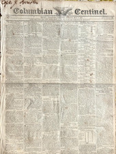 1819 Columbian Centinel Boston Newspaper Revolutionary War Pension & Slavery picture