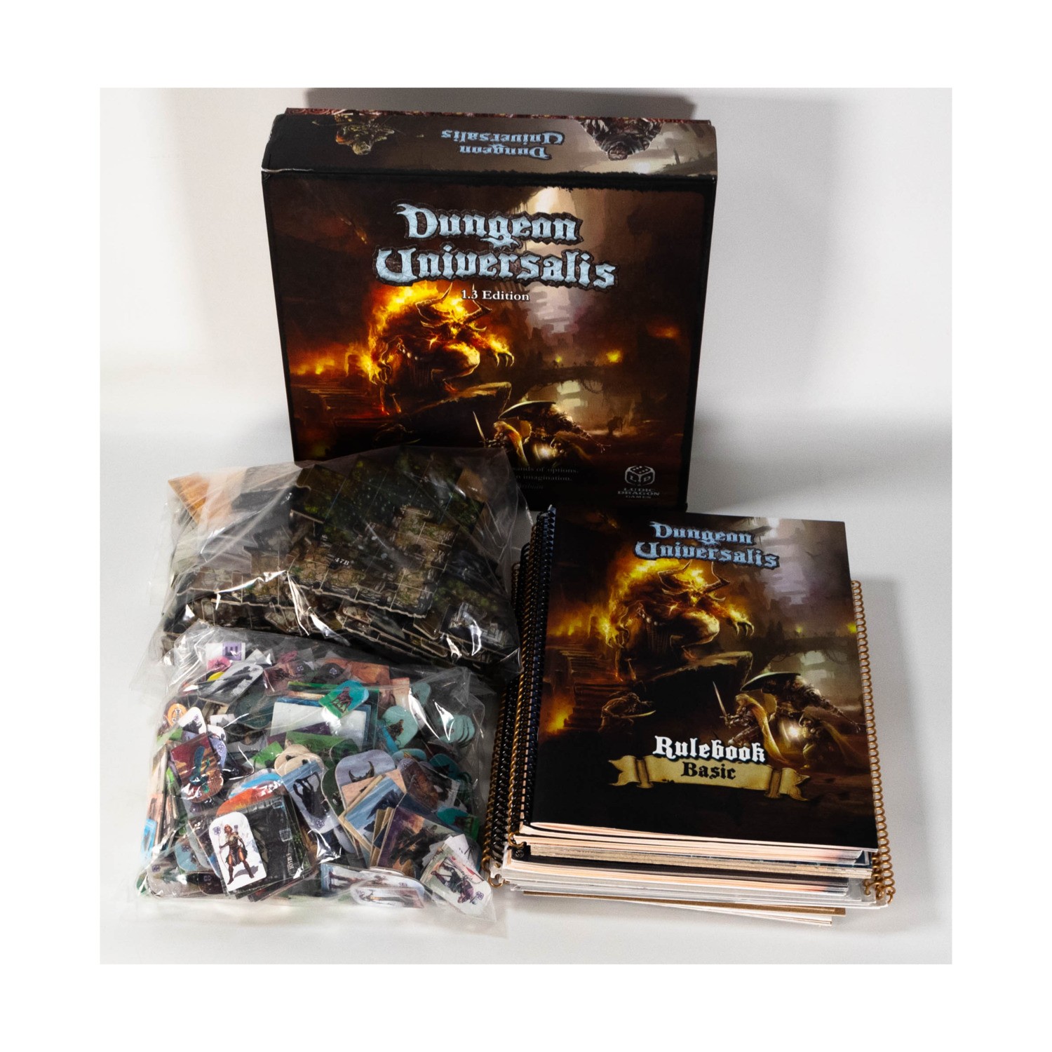 Ludic Drag Board Game  Dungeon Universalis 1.3 w/Standees Bestiary Bo Fair/VG+