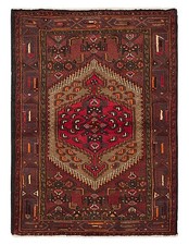 Vintage Hand-Knotted Area Rug 3'5" x 4'9" Traditional Oriental Wool Carpet picture