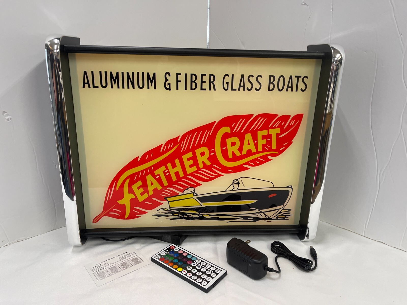 Feather Craft Boats LED Display lighted sign lightbox Wall hanging Light