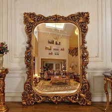 Luxury Antique Gold Ornate Full Length Mirror Solid Wood Hand Painted 77" x 57.5 picture