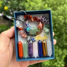9pcs Pointed Quartz Crystal,Chakra Healing Stones And Crystals Set,Hexagon Rose picture